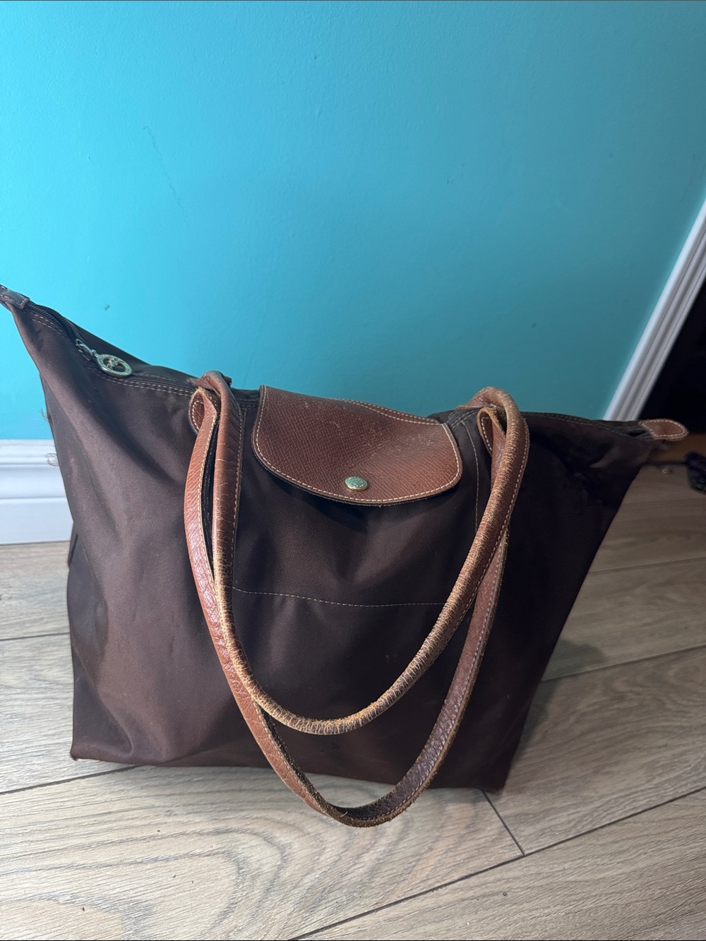 Longchamp Brown Nylon Tote
